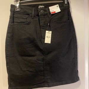 NEW black denim express skirt.